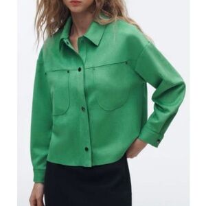 ZARA green shirt jacket